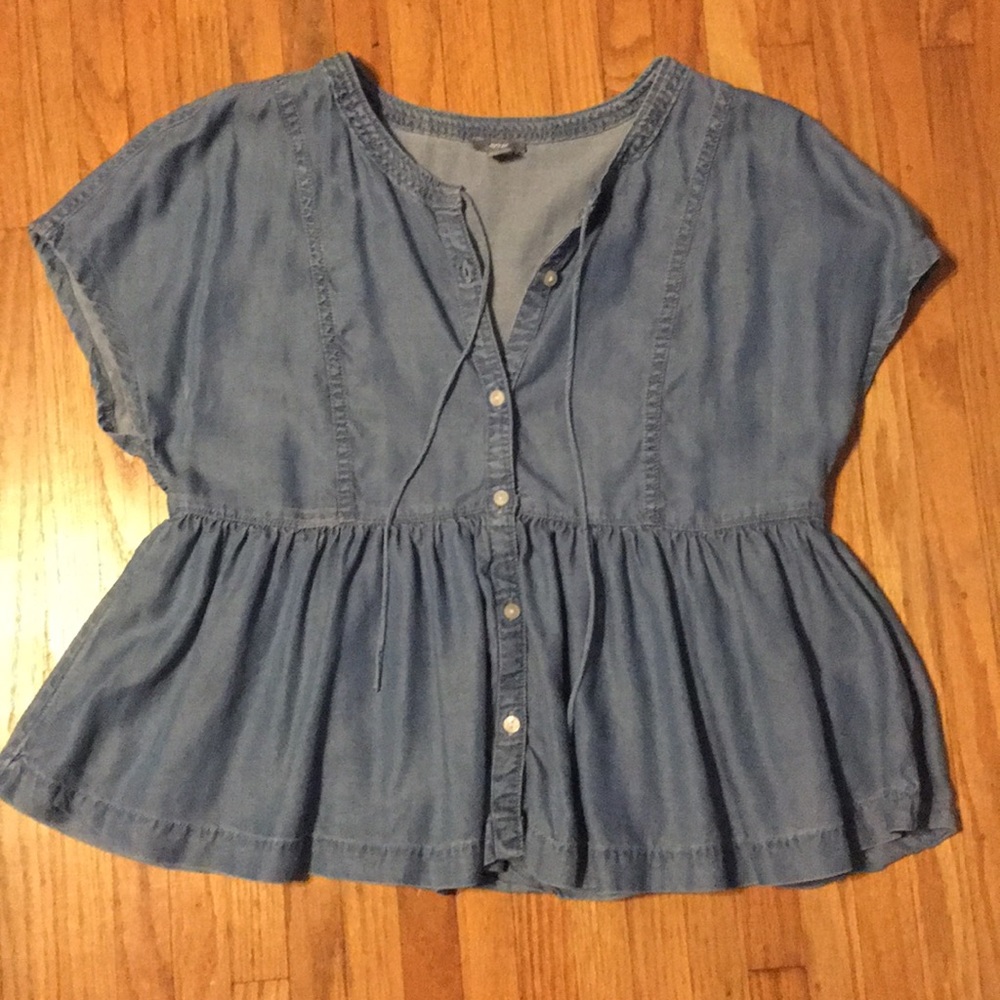 Denim Babydoll Aerie Top